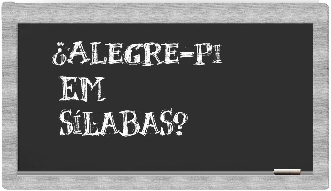 Alegre-PI in syllables