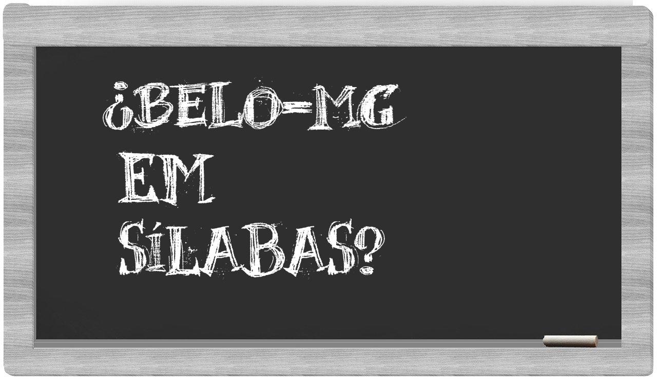 Belo-MG in syllables