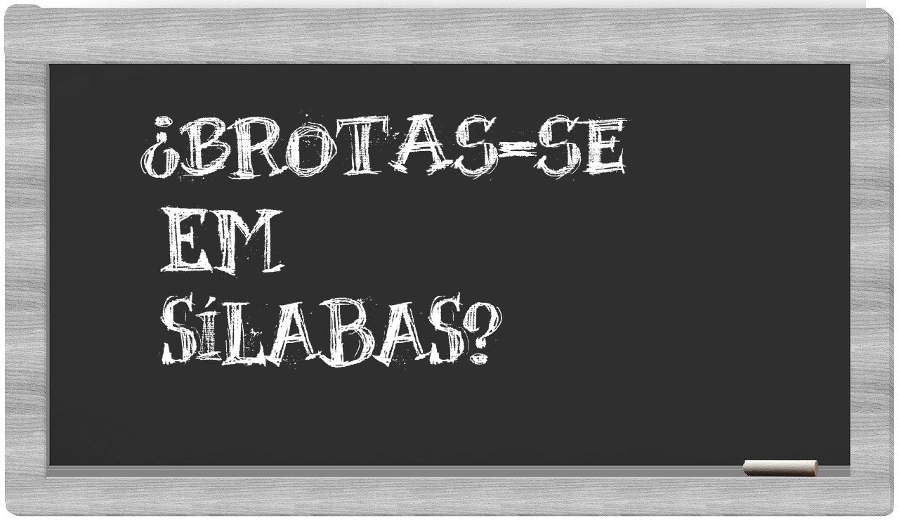 Brotas-SE in syllables