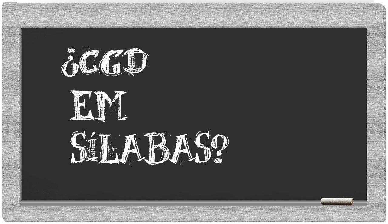 ¿CGD en sílabas?