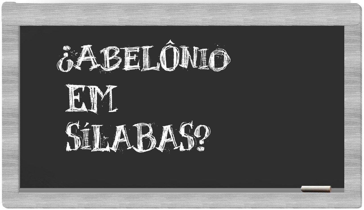 ¿abelônio en sílabas?