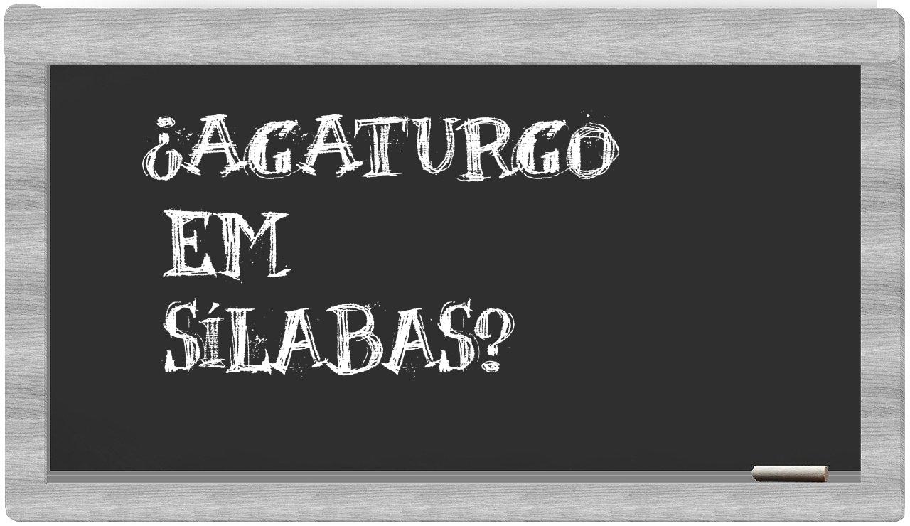¿agaturgo en sílabas?