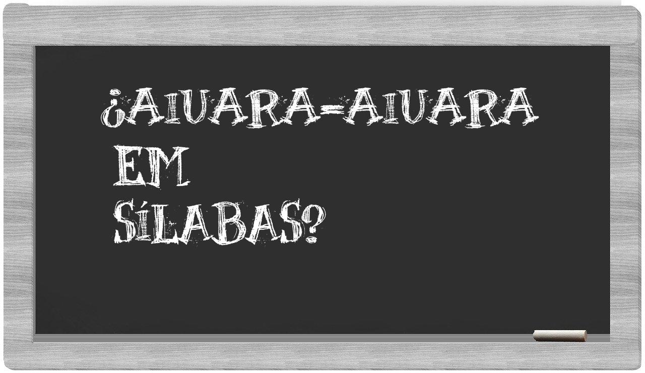 ¿aiuara-aiuara en sílabas?