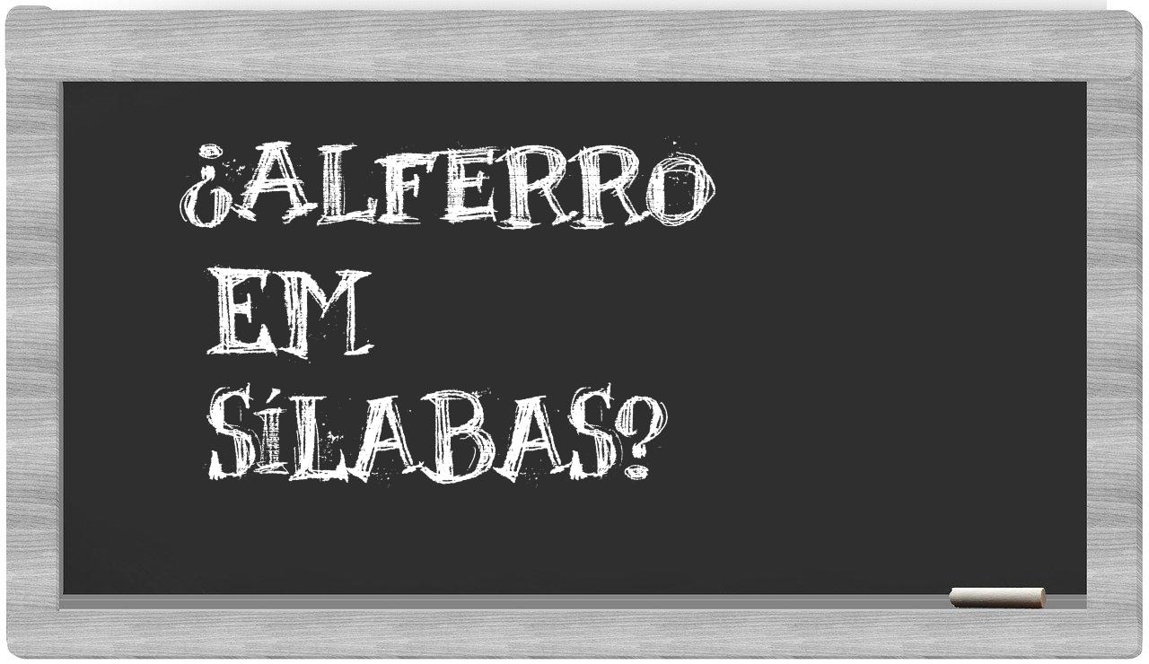 alferro in syllables