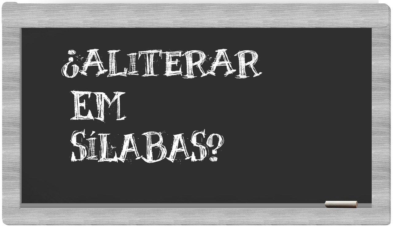aliterar in syllables
