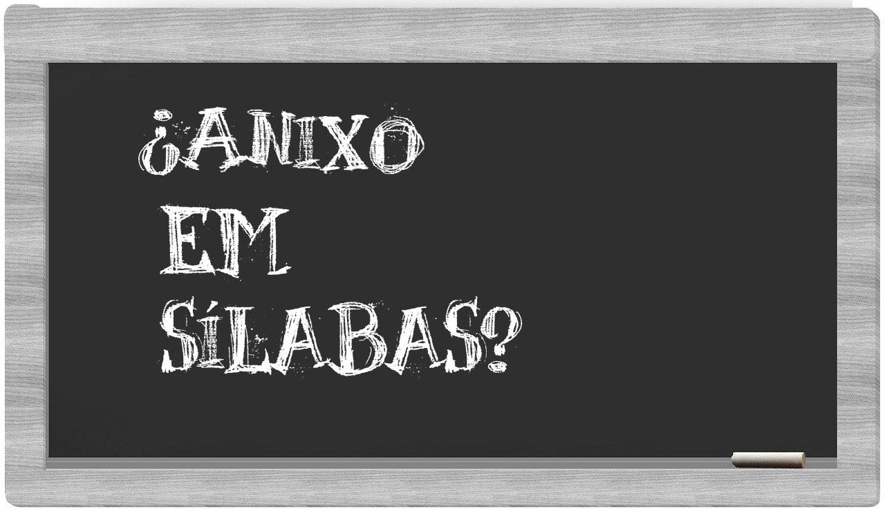 ¿anixo en sílabas?