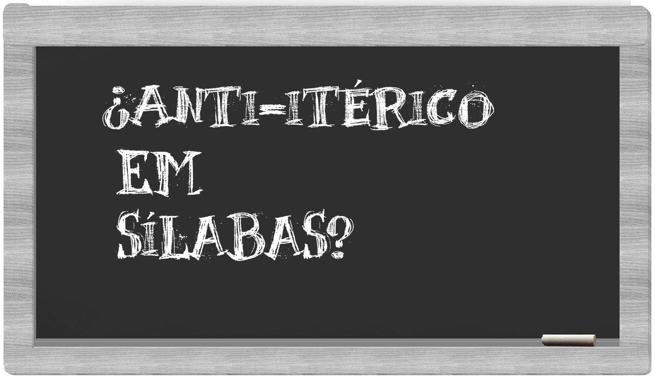 anti-itérico in syllables