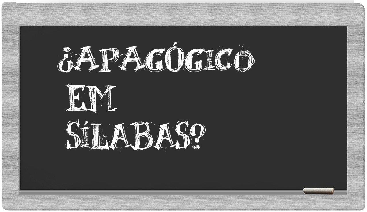 ¿apagógico en sílabas?