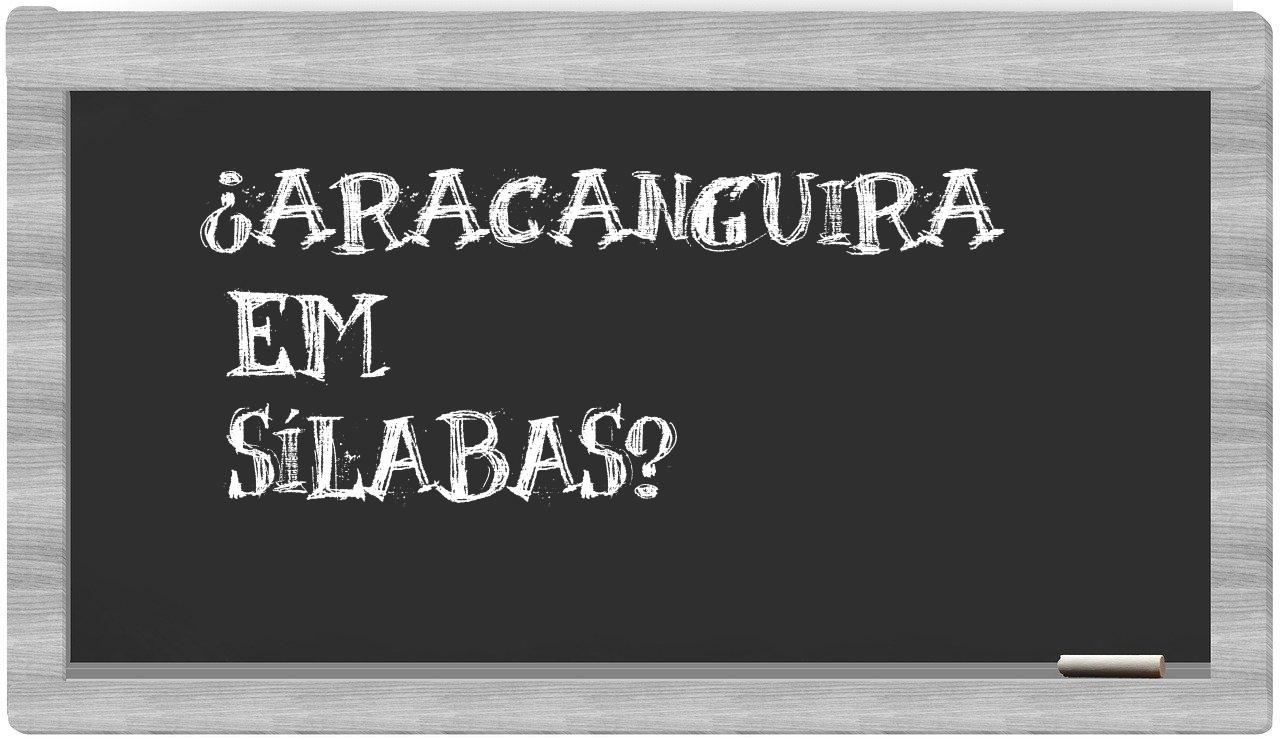 ¿aracanguira en sílabas?