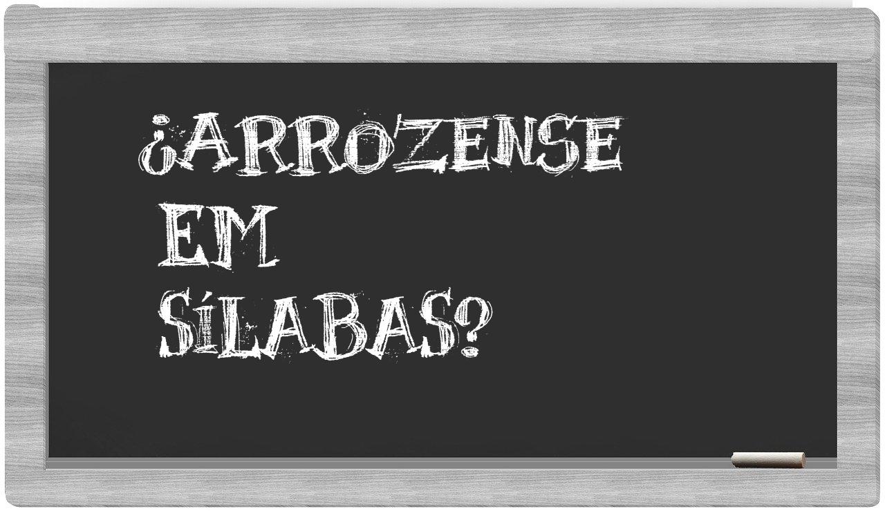 ¿arrozense en sílabas?