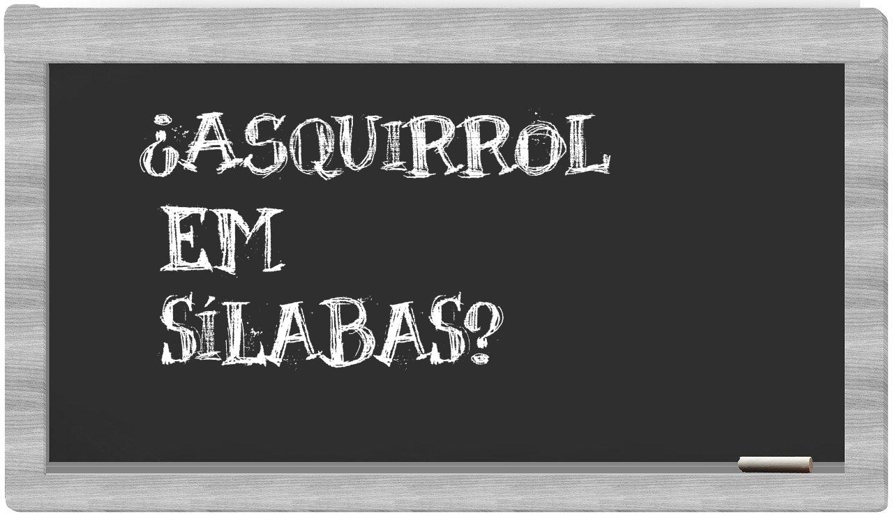 asquirrol in syllables