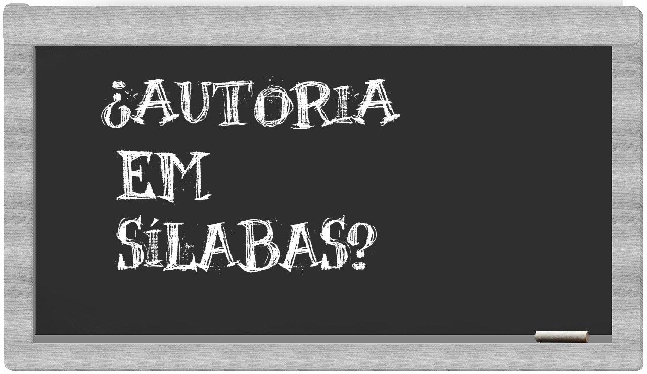 autoria in syllables