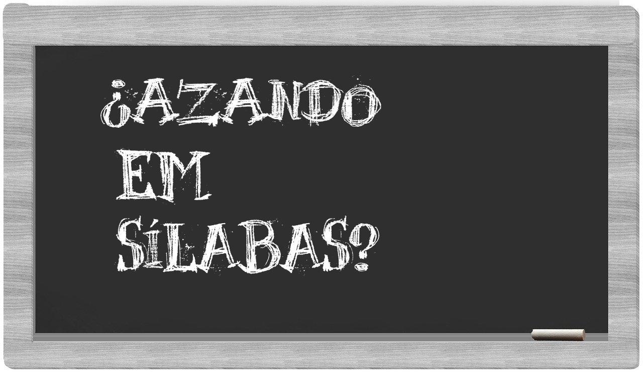 ¿azando en sílabas?