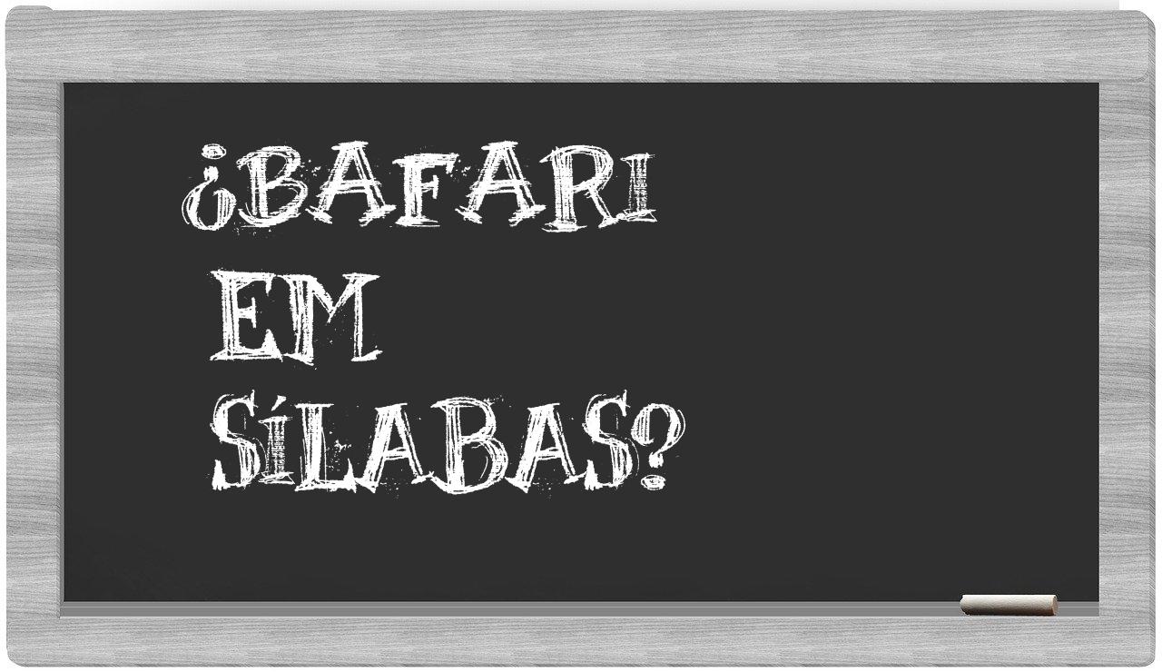 bafari in syllables