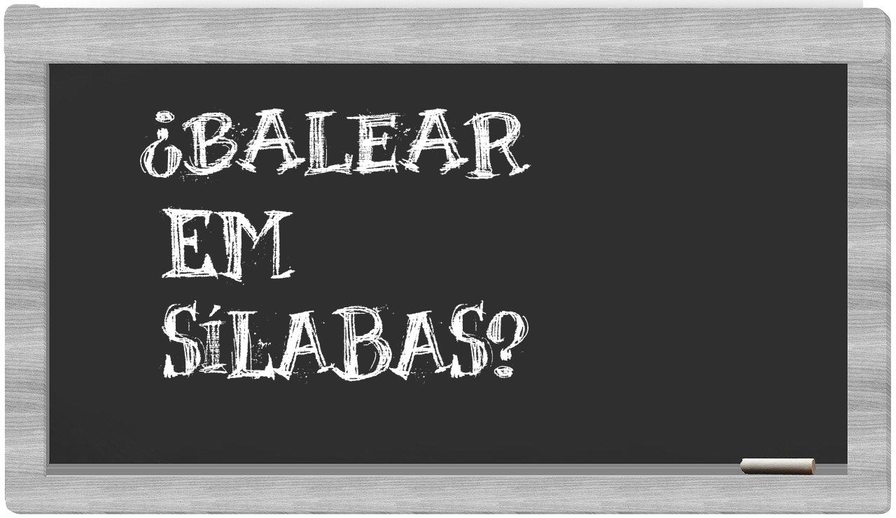 balear in syllables