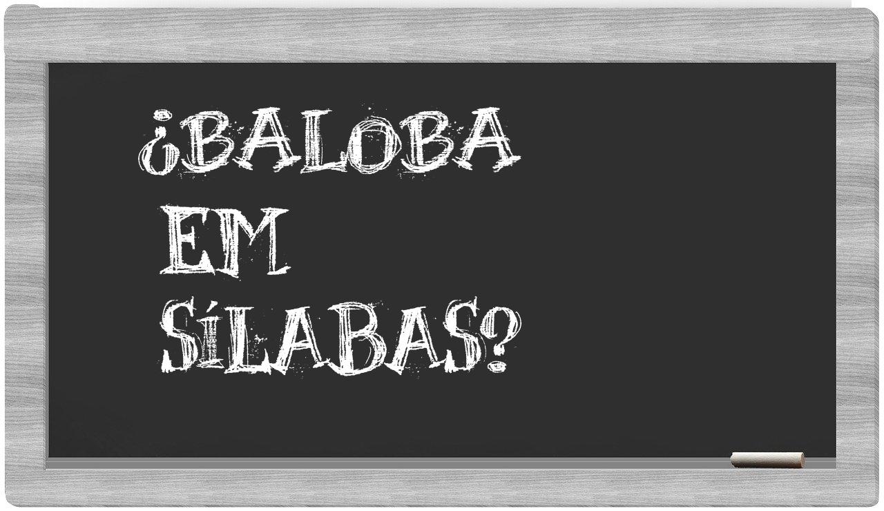 baloba in syllables