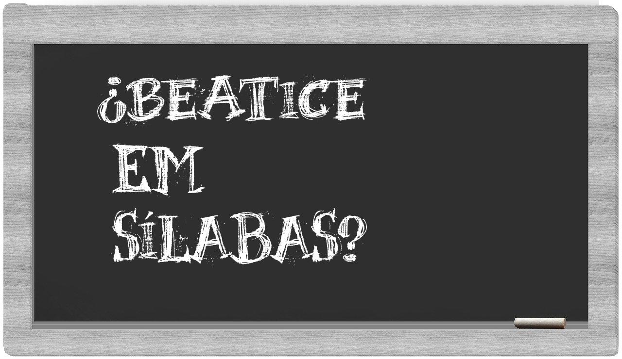 beatice in syllables