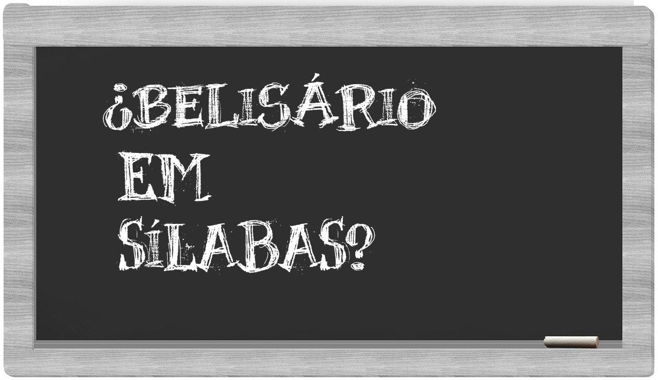 belisário in syllables
