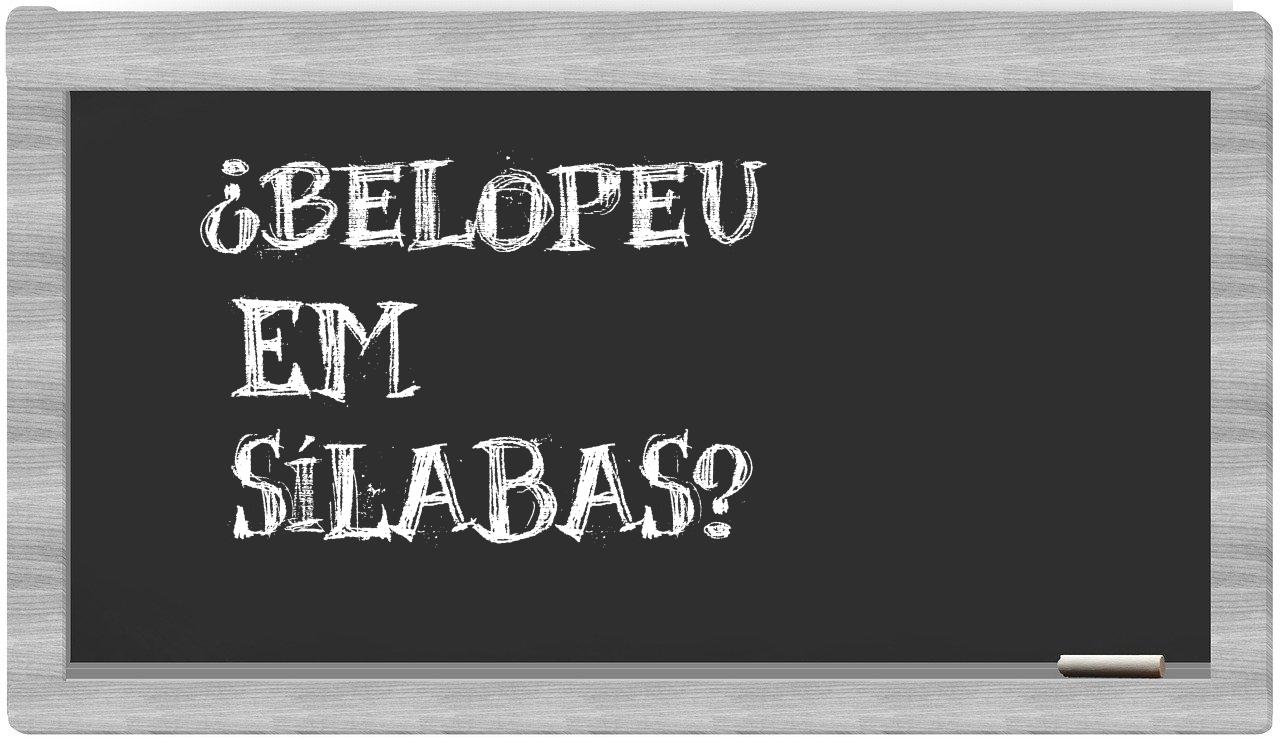 belopeu in syllables