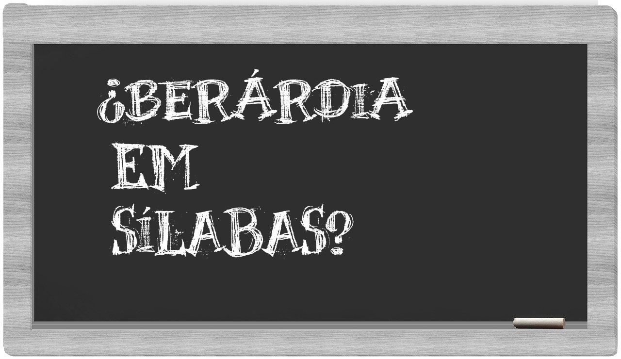 berárdia in syllables