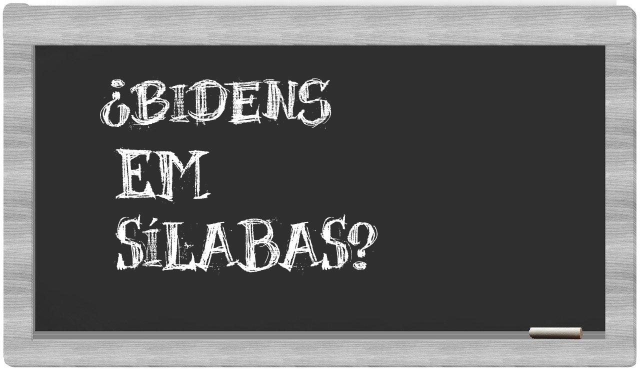 bidens in syllables