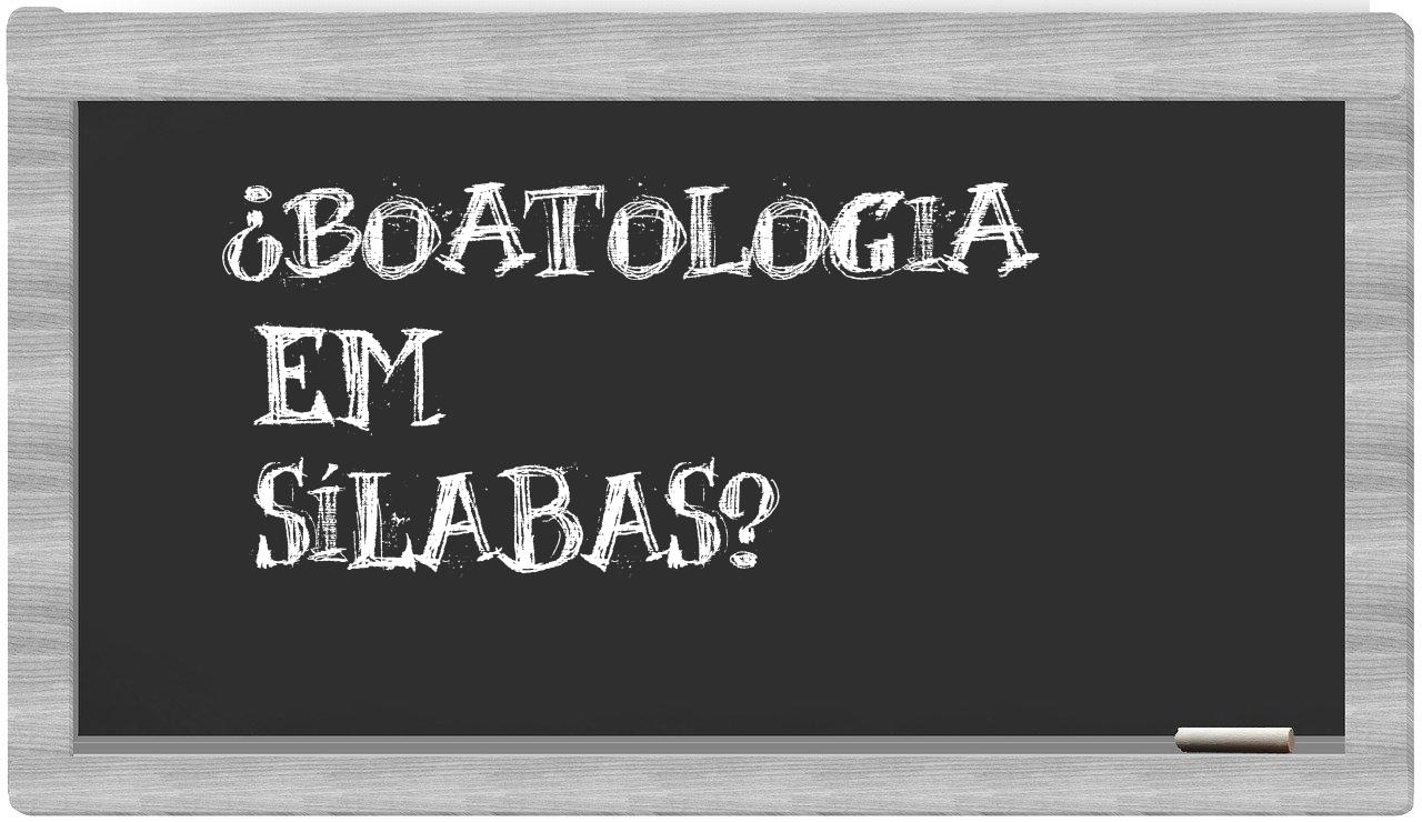 boatologia in syllables