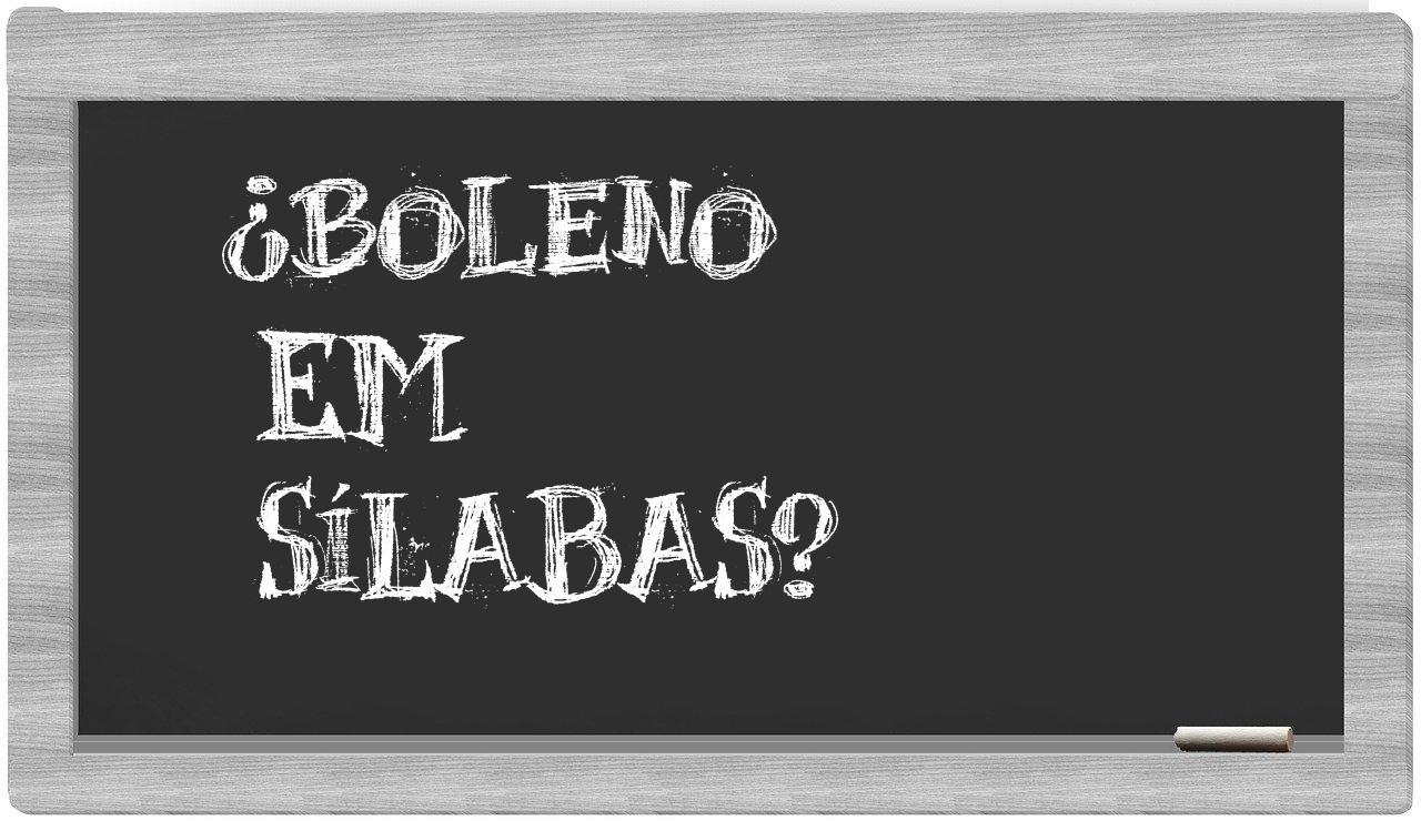boleno in syllables