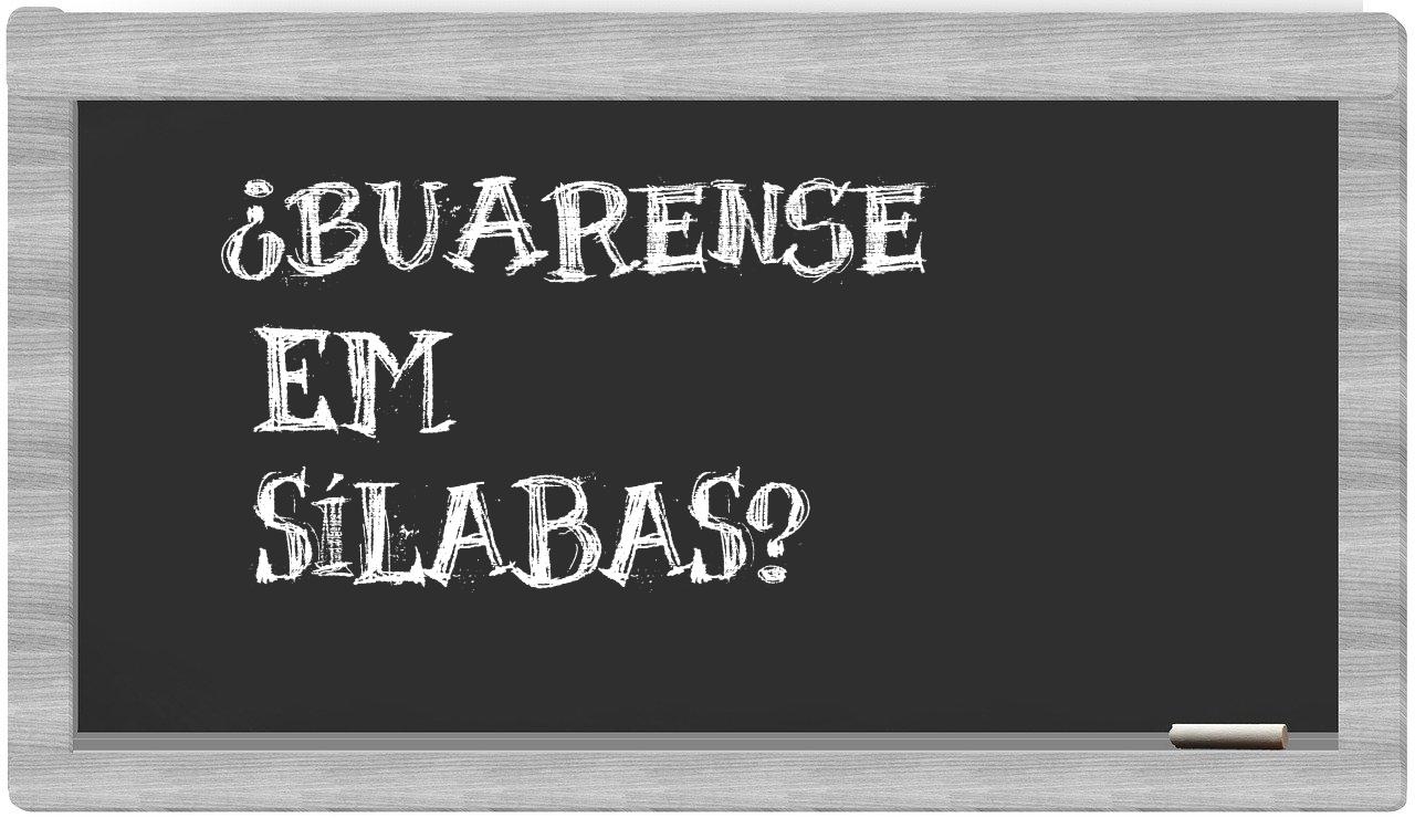 ¿buarense en sílabas?