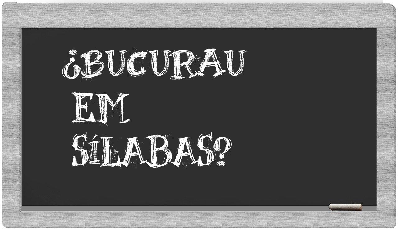 ¿bucurau en sílabas?