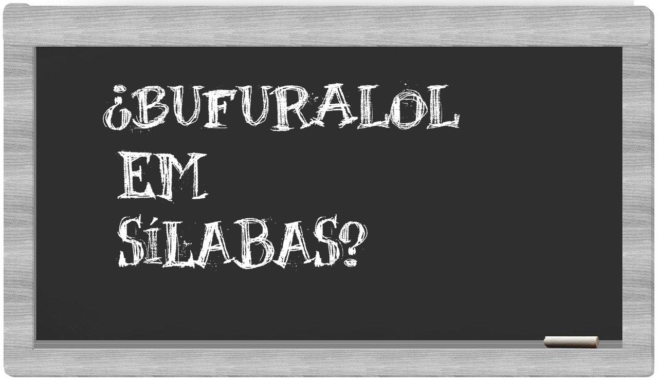 bufuralol in syllables