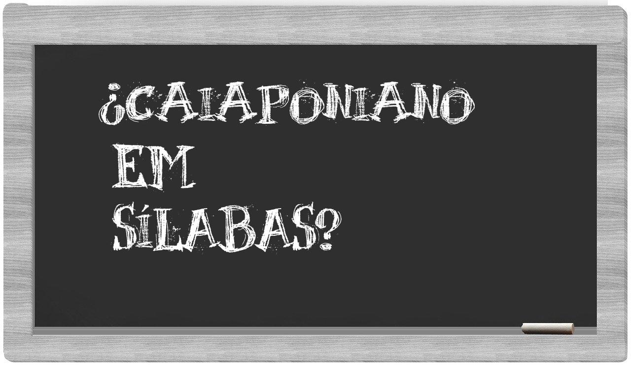 caiaponiano in syllables