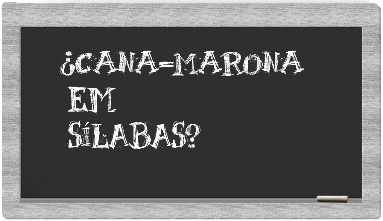 ¿cana-marona en sílabas?