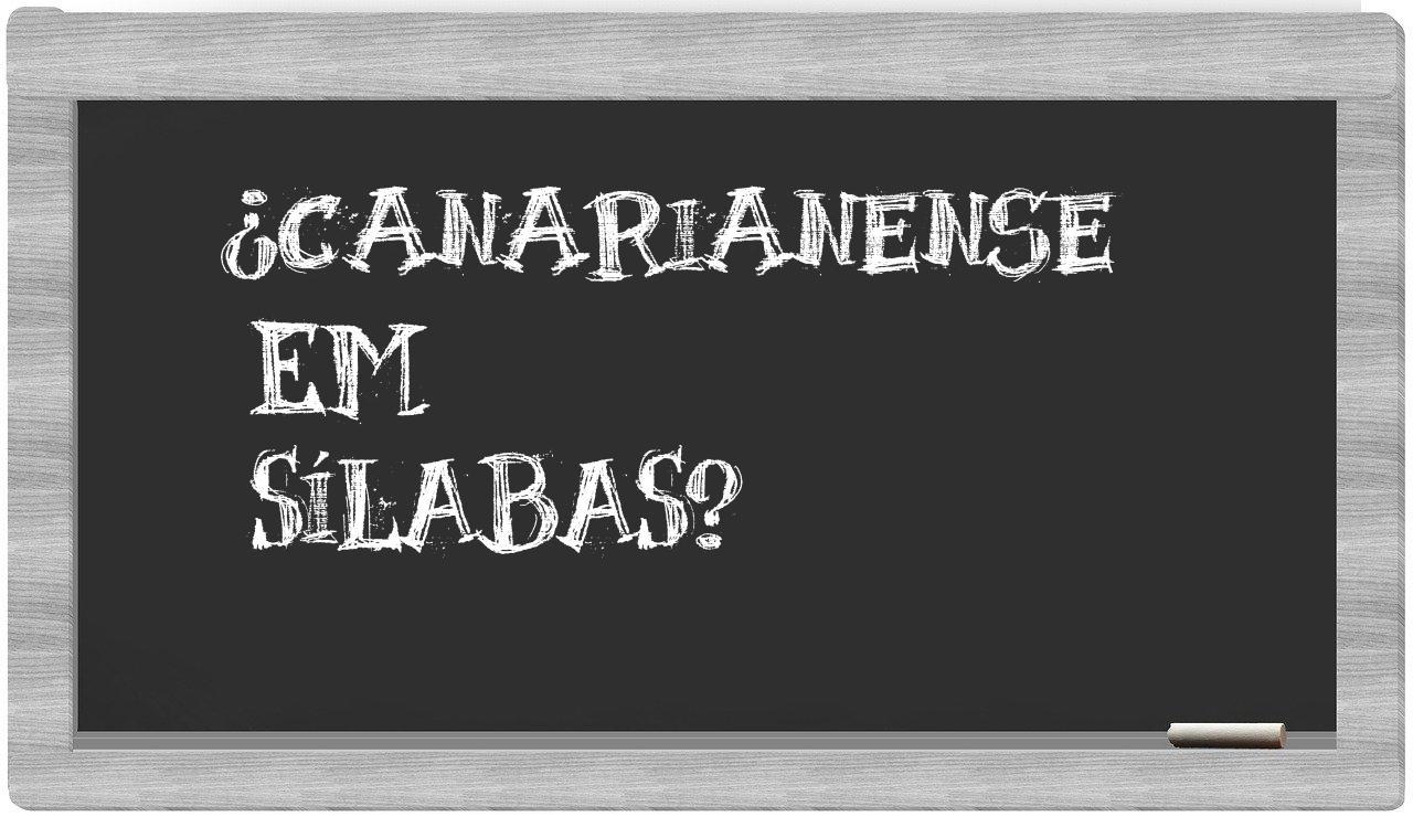 canarianense in syllables
