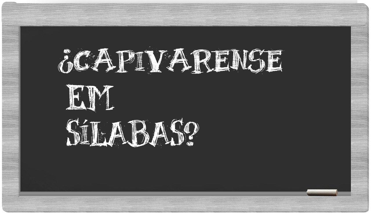 capivarense in syllables