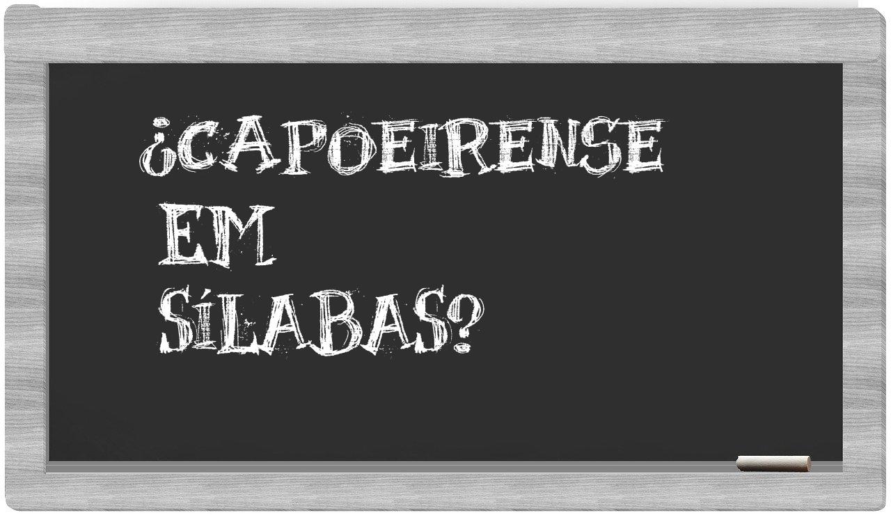capoeirense in syllables