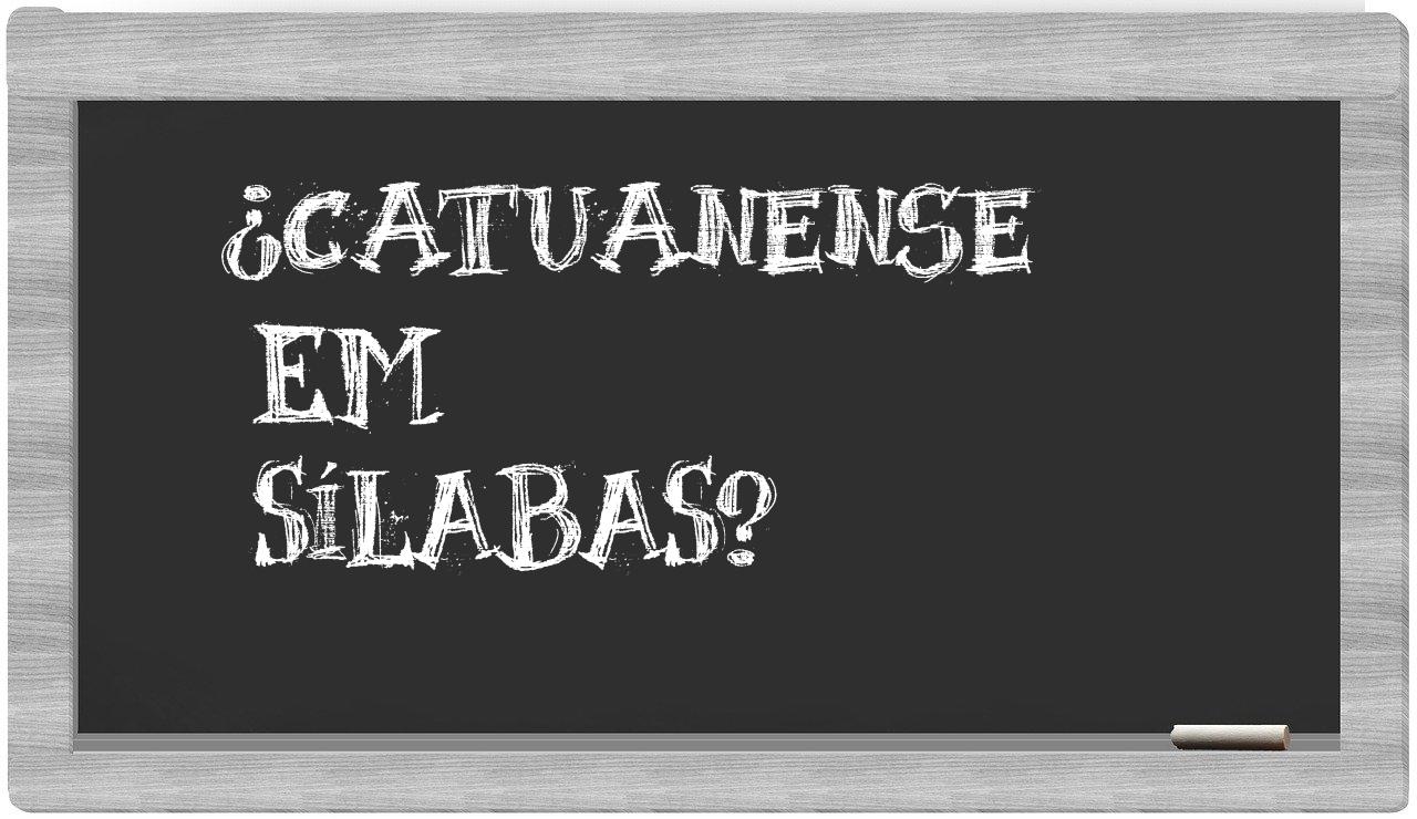 catuanense in syllables