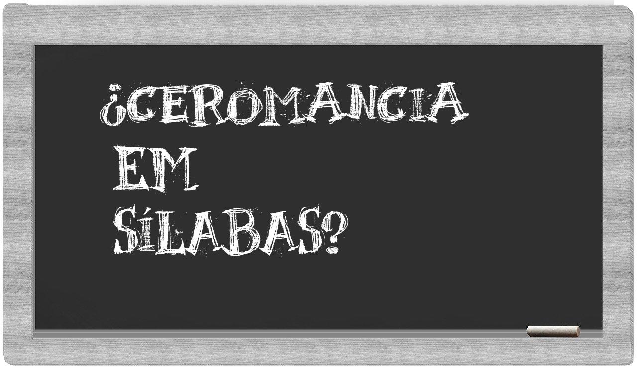 ceromancia in syllables